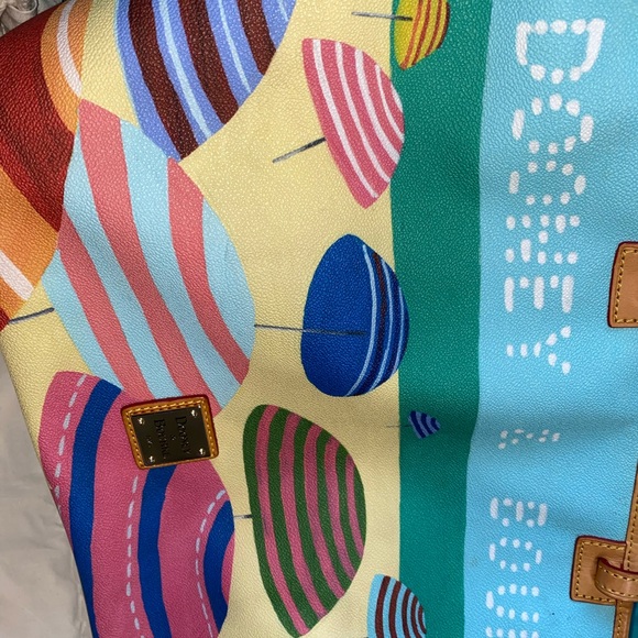 Dooney & Bourke coated canvas tote w/ leather trim - Picture 3 of 4